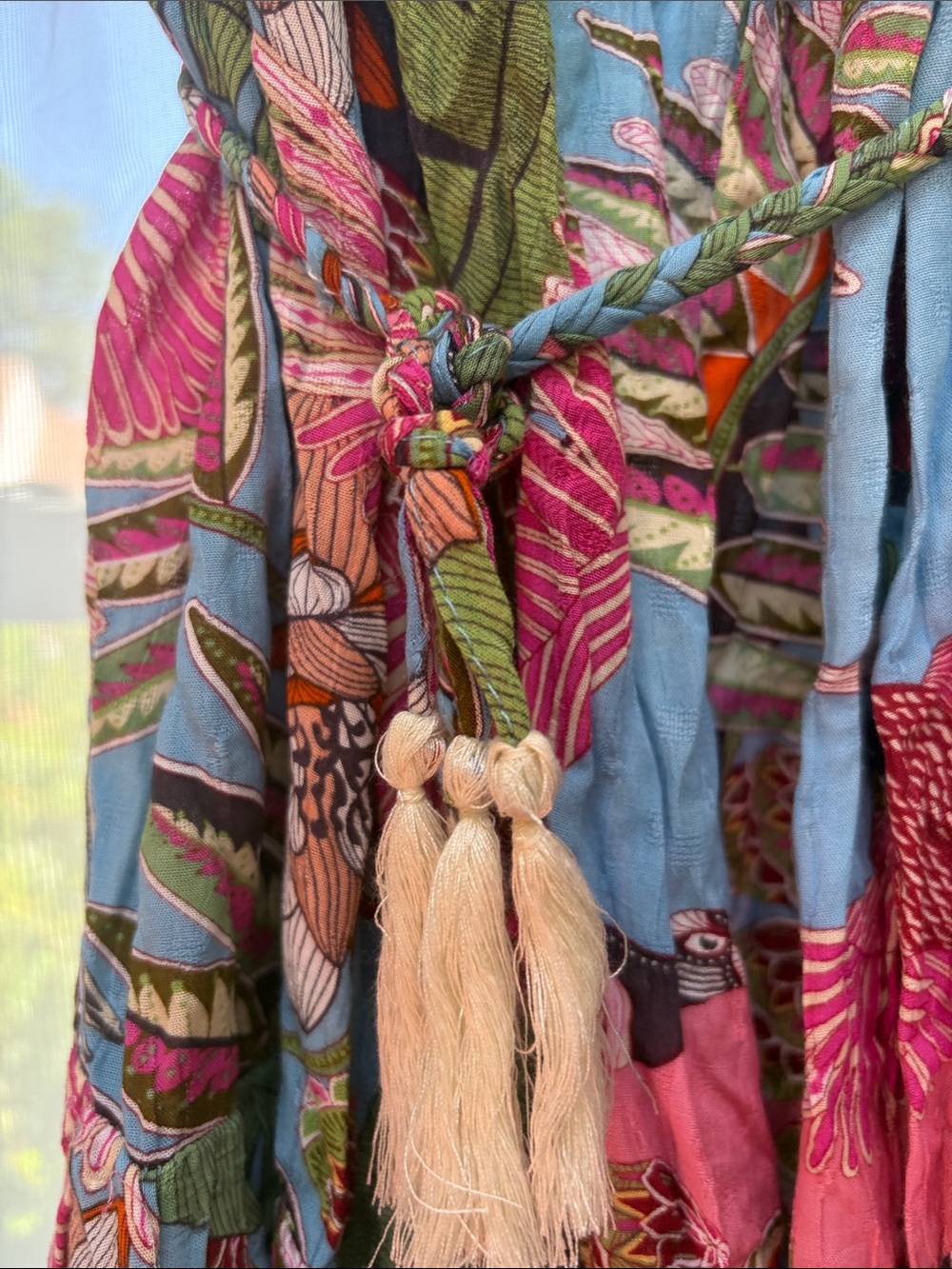 Rachel Roy Boho Off-Shoulder Floral Tie-Waist Dress in Multicolor - Picture 6 of 10